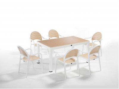 Градински комплект SENZA set 6 (бяло/слонова кост)